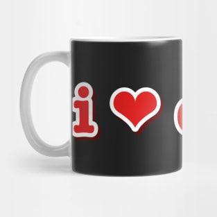 I Love Owls Heart Mug